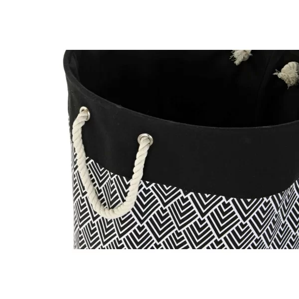 Laundry basket DKD Home Decor Printed Black Grey White 45 x 45 x 50 cm (3 Units)