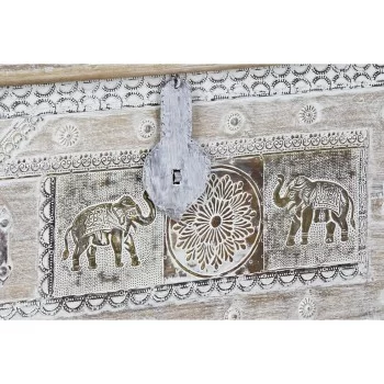 Chest DKD Home Decor White Brass Mango wood 89 x 40 x 48 cm 2