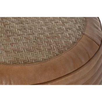 Cushion Home ESPRIT Floor Brown Camel Rattan 50 x 50 x 30 cm 2