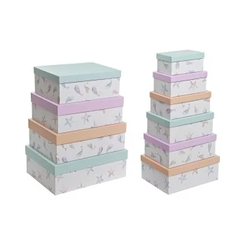 Set of Stackable Organising Boxes DKD Home Decor Navy...