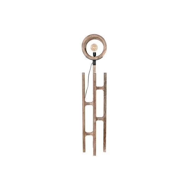 Floor Lamp Home ESPRIT Black Natural Teak Recycled Wood 50 W 220 V 31 x 31 x 156 cm