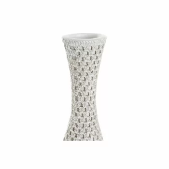 Vase DKD Home Decor 16 x 11 x 66 cm Beige White Resin... 2