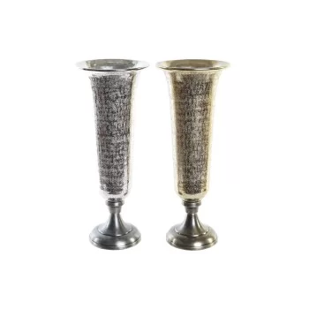 Vase DKD Home Decor 20 x 20 x 51 cm Silver Golden...