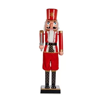 Decorative Figure Red Black Nutcracker 7,5 x 28 x 7,5 cm...