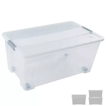 Storage Box with Lid Archivo 2000 Transparent...