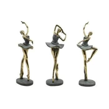 Decorative Figure Home ESPRIT Grey Golden Ballet Dancer...