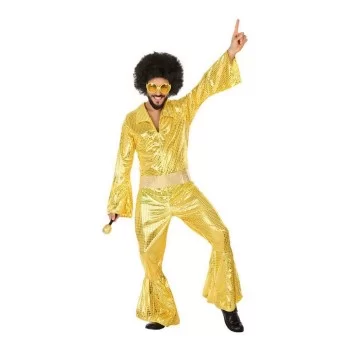 Costume for Adults Disco Golden (2 Pieces) 2