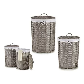 Laundry Basket Grey Cloth wicker (2 Pieces) (44 x 56 x 44... 2