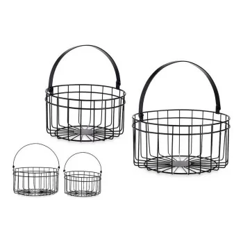 Basket Circular Black Metal (2 pcs) 2