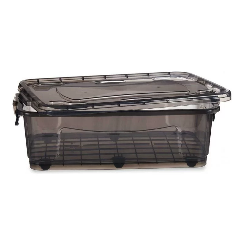 Storage Box With wheels Anthracite Plastic 30 L...