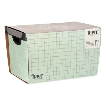 Set of Stackable Organising Boxes Home 3 Pieces Plastic 2