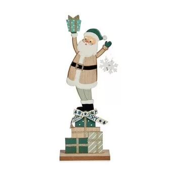Decorative Figure Green Father Christmas 7 x 40 x 14 cm Wood