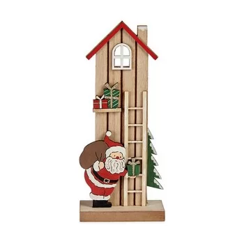 Decorative Figure House Father Christmas Brown Red Green...