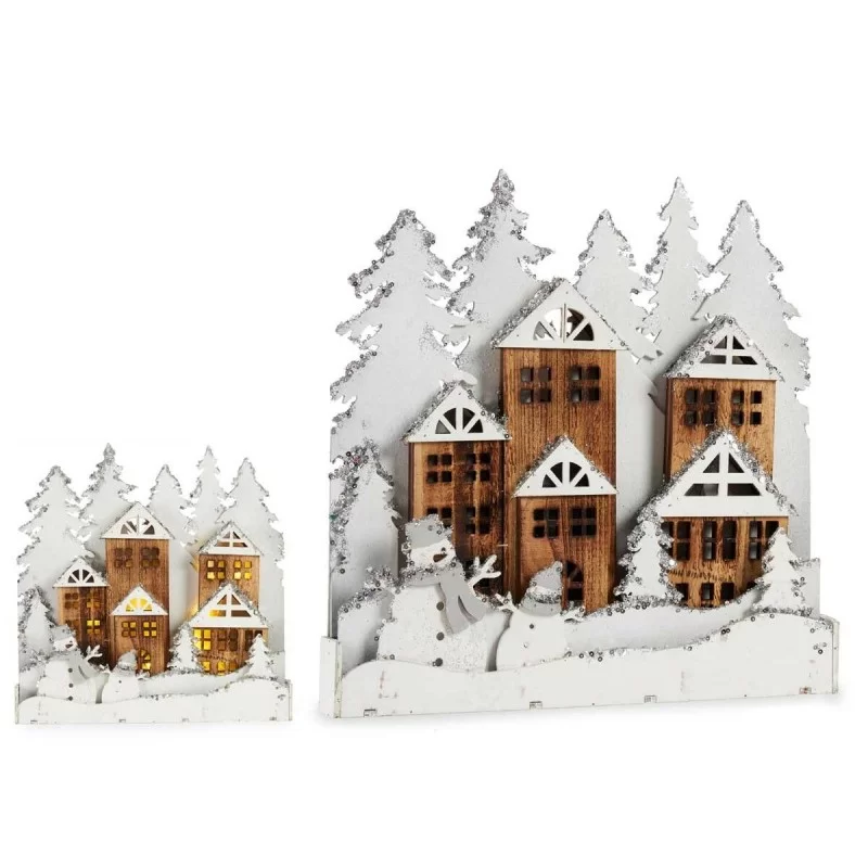 Decorative Figure Town Christmas White Brown...
