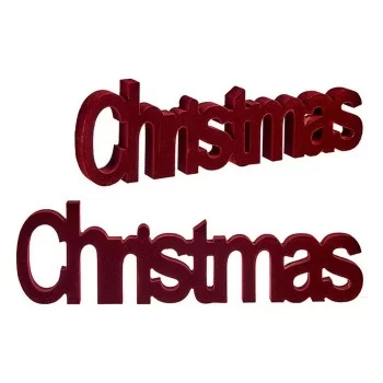 Decorative Figure Christmas 11 x 2,5 x 36,5 cm Red Wood 2