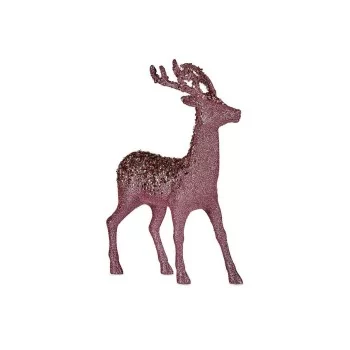 Decoration Medium Reindeer Pink Golden Plastic (15 x 45 x...