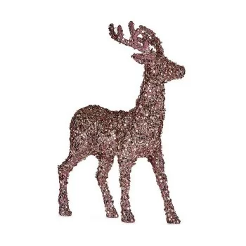 Decoration Medium Reindeer 15 x 45 x 30 cm Pink Golden...