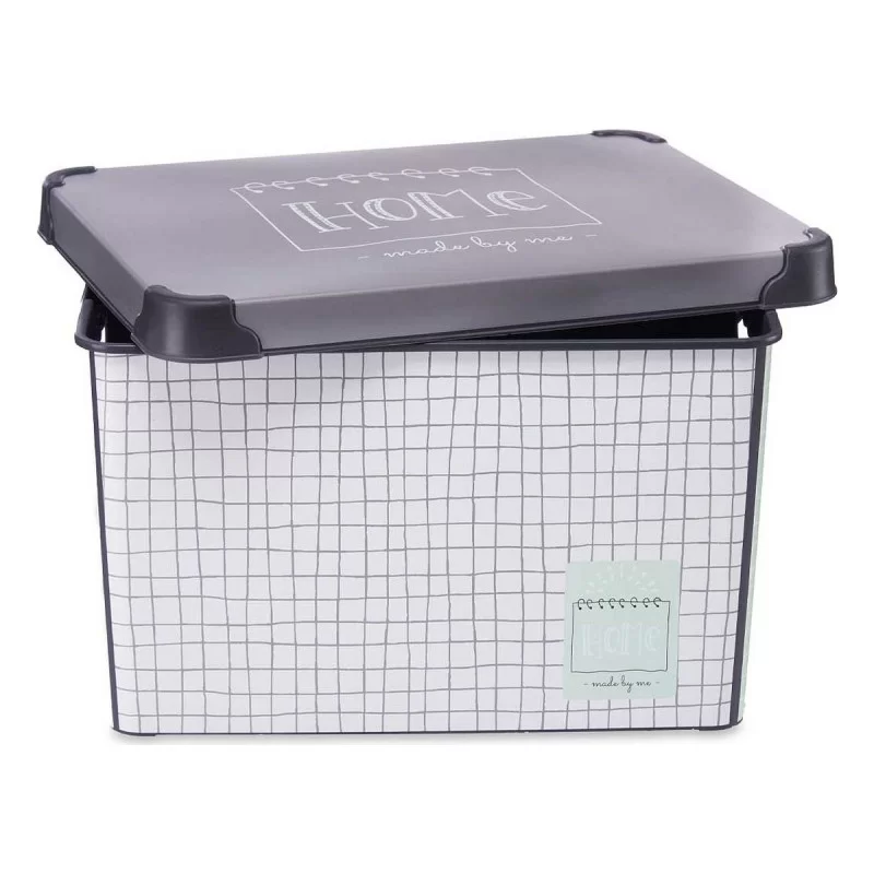 Storage Box with Lid Home Grey Plastic (29 x...