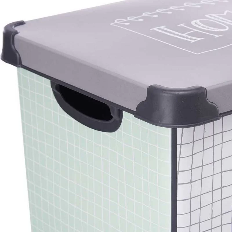 Storage Box with Lid Home Grey Plastic (29 x...