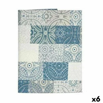 Tablecloth Thin canvas Anti-stain Tile 140 x 180 cm Blue...