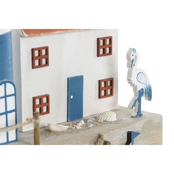 Decorative Figure Home ESPRIT Blue Red Multicolour 17 x 8,5 x 30 cm (2 Units)