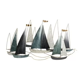 Wall Decoration Home ESPRIT Blue Golden Yachts 91 x 3 x...