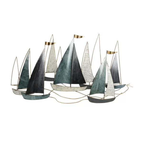Wall Decoration Home ESPRIT Blue Golden Yachts 91 x 3 x 53 cm