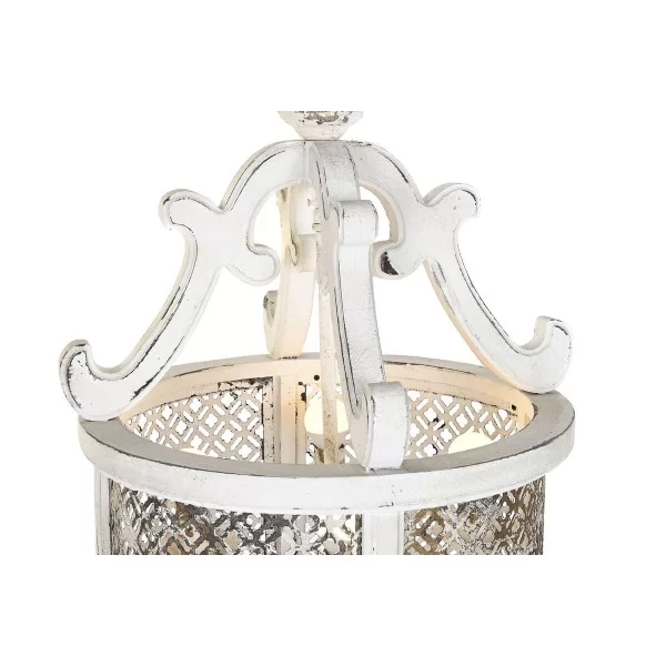 Ceiling Light DKD Home Decor White Metal Fir 40 W Vintage Aged finish 220 V 46 x 46 x 62 cm