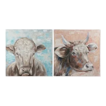 Painting DKD Home Decor Caw 100 x 3,5 x 100 cm Cow...