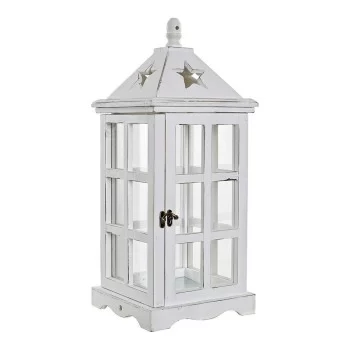 Lantern DKD Home Decor White Crystal Pinewood (21 x 21 x...