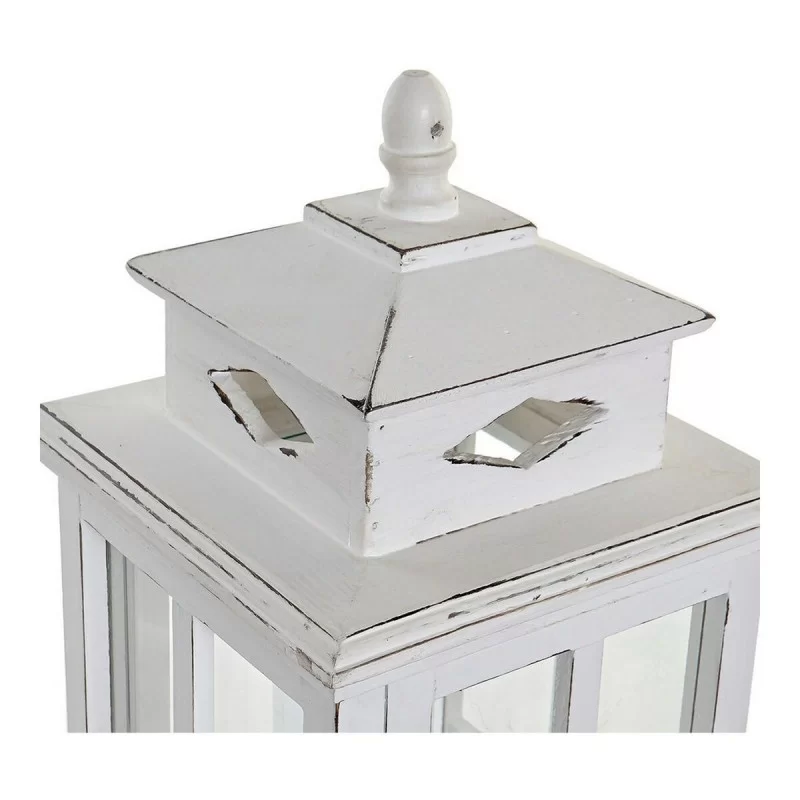 Lantern DKD Home Decor White Crystal Pinewood...