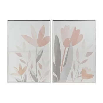 Painting DKD Home Decor 62,2 x 3,5 x 90 cm Flowers Shabby...