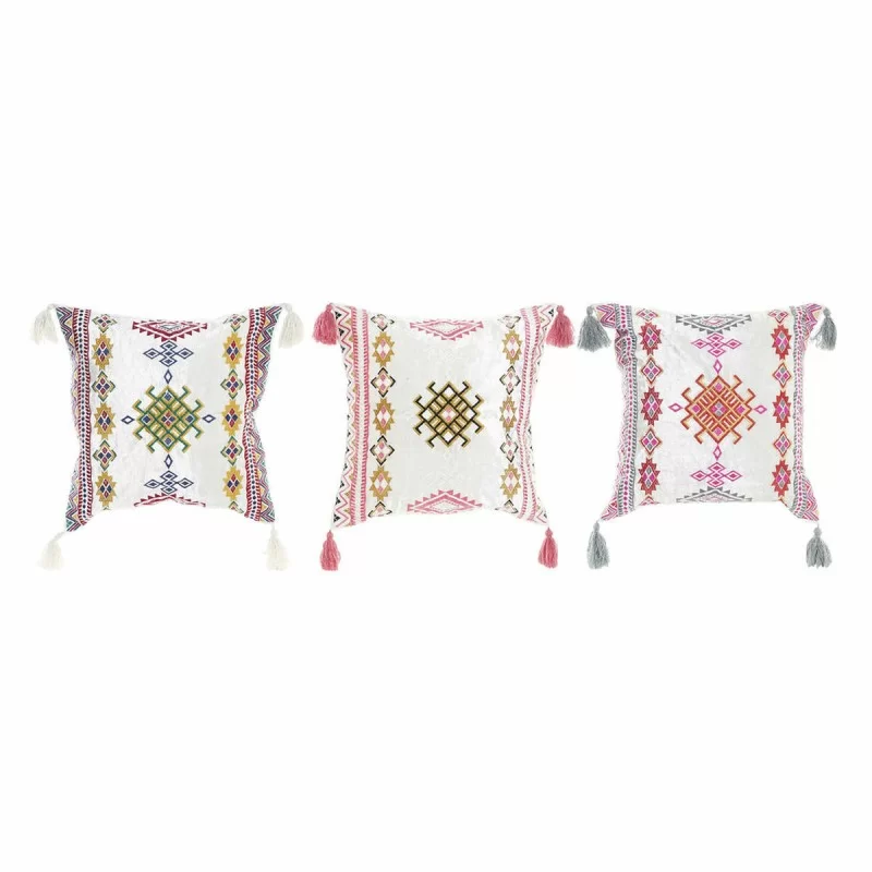 Cushion DKD Home Decor 8424001817528 Multicolour Arab 40 x 10 x 40 cm Fringe (3 Pieces)