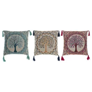Cushion DKD Home Decor Red Tree Blue Yellow 40 x 10 x 40...