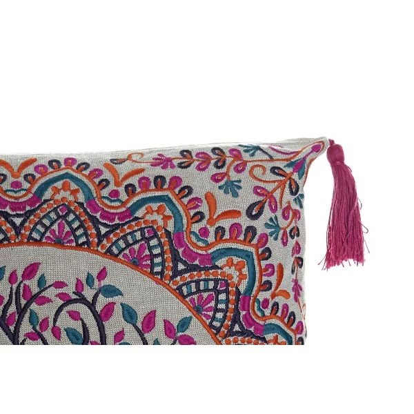 Cushion DKD Home Decor Red Tree Blue Yellow 40 x 10 x 40 cm (3 Pieces)