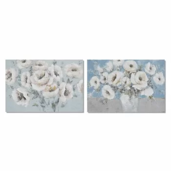 Painting DKD Home Decor 120 x 2,8 x 80 cm Flowers Shabby...