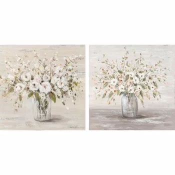 Painting DKD Home Decor 90 x 2,4 x 90 cm Vase Shabby Chic...