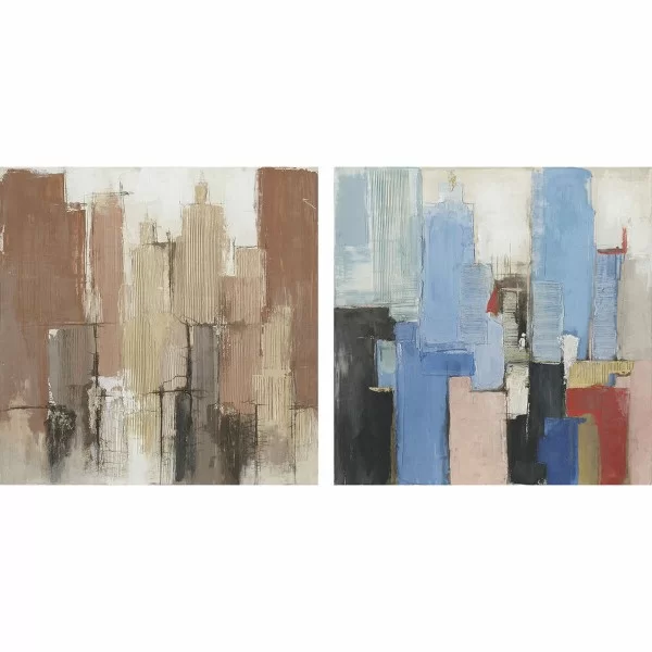 Painting DKD Home Decor 100 x 2,4 x 100 cm Abstract Modern (2 Units)