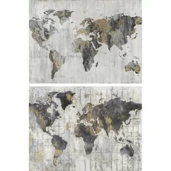 Painting DKD Home Decor 120 x 4 x 90 cm Loft World Map (2...