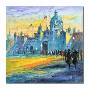 Painting DKD Home Decor City 100 x 3 x 100 cm Loft (2 Units) 2