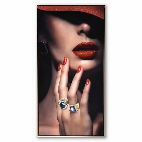 Painting DKD Home Decor 53 x 3,5 x 103 cm Lady Modern (4 Pieces)