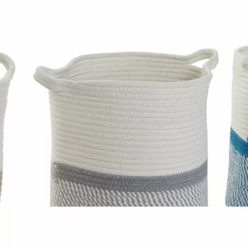 Basket DKD Home Decor Black Grey Beige Blue 30 x 30 x 35... 2