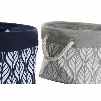 Basket DKD Home Decor 8424001856411 White Grey Navy Blue... 2