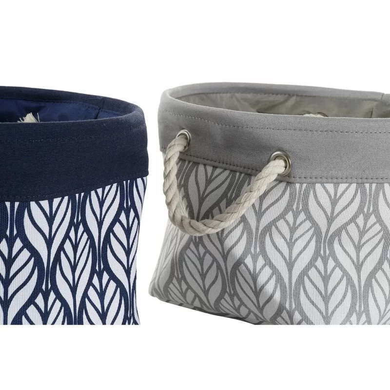 Basket DKD Home Decor 8424001856411 White Grey...