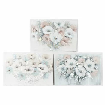 Painting DKD Home Decor 120 x 3,5 x 80 cm Flowers Shabby...