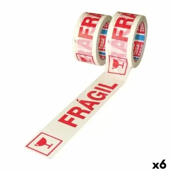 Adhesive Tape TESA FRÁGIL Packaging White 50 mm x 66 m (6...