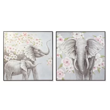 Painting DKD Home Decor Elephant 100 x 3,5 x 100 cm...