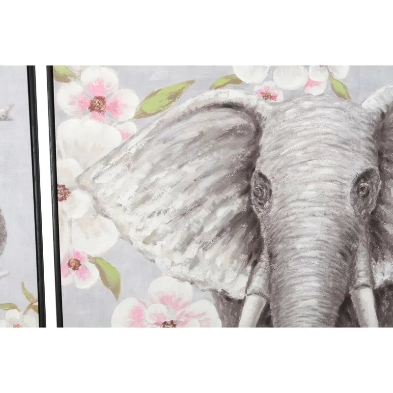 Painting DKD Home Decor Elephant 100 x 3,5 x...