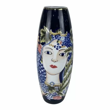 Vase DKD Home Decor 14 x 14 x 39 cm Face Porcelain Blue...