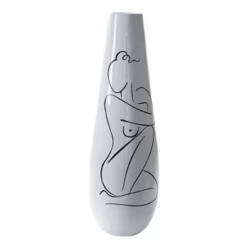 Vase DKD Home Decor Abstract White Resin Modern (31.5 x...